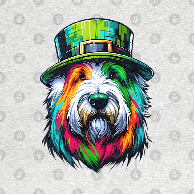 Old English Sheepdog Ready for Saint Patrick's Day by ArtRUs